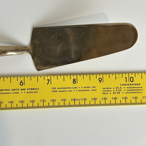 Vintage 9pc Samran Thailand Bronze Wood Serving Set Cake, Spoons, Appetizers 60s - Picture 12 of 12